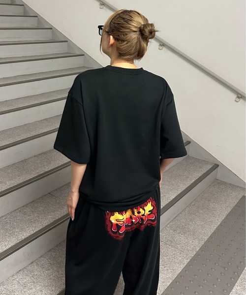 tシャツ 裏毛アソートロゴプリントトップス「SETUP着用可能
