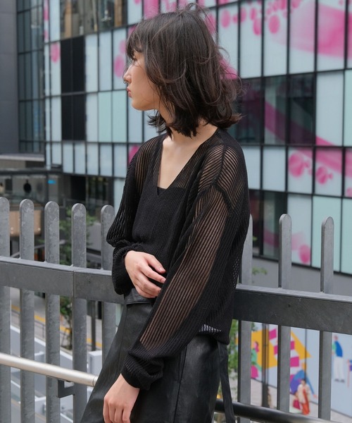 tシャツ シアーニットTシャツ レディース FRAMeWORK ニット セーター シアーニットTシャツ レディース