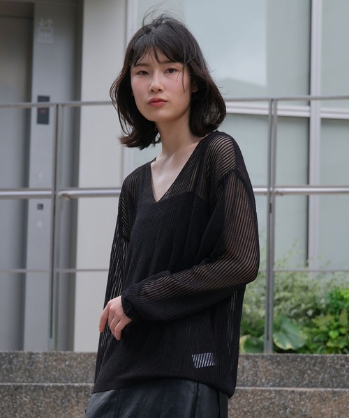 ストライプシアーニット tシャツ ストライプシアーニット レディース : ZOZOTOWN Yahoo