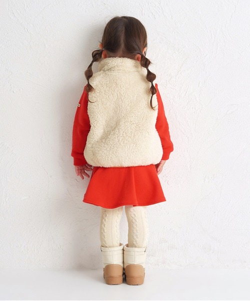 HOT BISCUITS ダウンベスト アウター カラフルビーンズ 裏ボアフリース