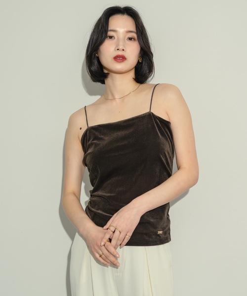 stussy ベロア キャミソール　お洒落 ☆stussy☆ ステューシー ベロア キャミワンピース 日本製 ロゴ