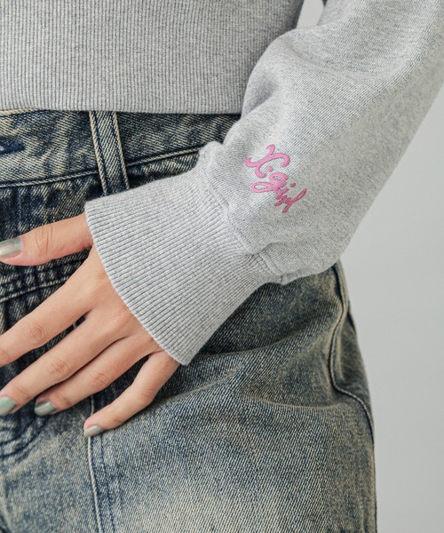 X-girl トレーナー スウェット BUTTERFLY RAGLAN COMPACT SWEAT