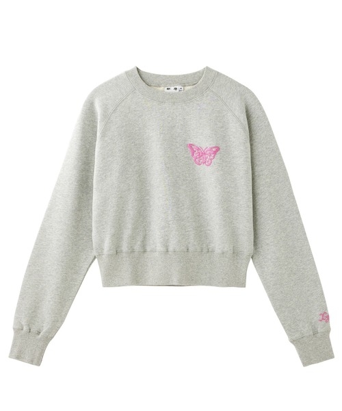 トレーナー スウェット BUTTERFLY RAGLAN COMPACT SWEAT TOP レディース X-girl トレーナー スウェット BUTTERFLY RAGLAN COMPACT SWEAT