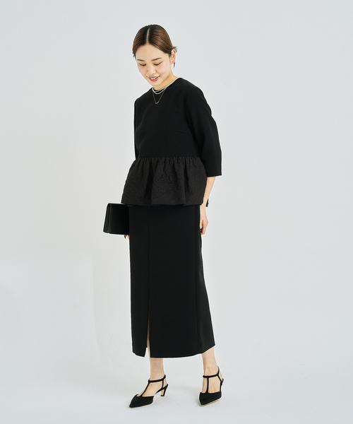 HARDY NOIR ワンピース ダブルクロスペプラムワンピース