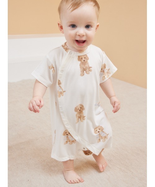 gelato pique ベビー服 ロンパース 「BABY」トイプードル柄
