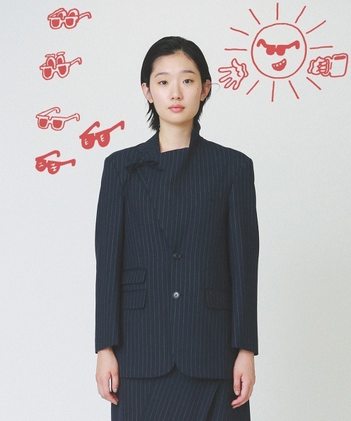 ジャケット テーラードジャケット 「soduk」standing collar jacket レディースの画像
