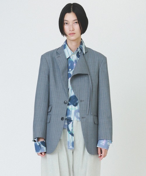 ジャケット テーラードジャケット 「soduk」standing collar jacket レディースの画像