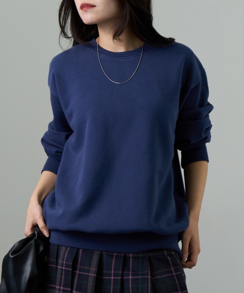 999HUMANITY ネイビー トレーナー 0(XS) CROSS & STITCH スマホショルダー トレーナー スウェット メンズ