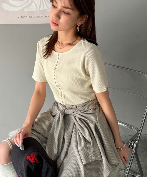 classicalelf tシャツ 大人可愛いデコルテ魅せコンパクトT