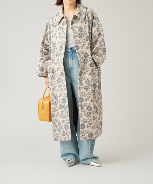 【IENA LA BOUCLE】コットンナイロンタッサーオーバーコート IENA LA BOUCLE】コットンナイロンタッサーオーバーコート