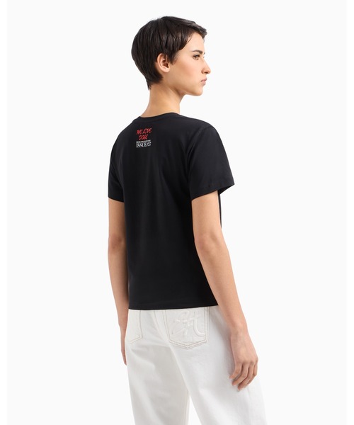 エンポリオ アルマーニ ストレッチコットン 刺繍 ロゴ Tシャツ エンポリオ アルマーニ ロゴ ストレッチ Tシャツ セット [2枚組