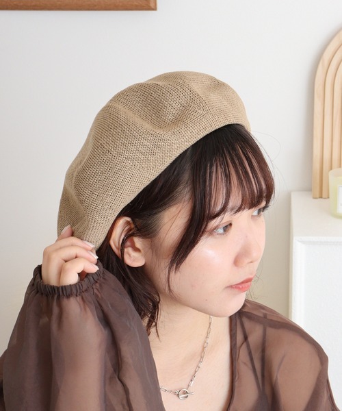 逆輸入 帽子 Grace of Sense ベレー帽 レディース サーモベレー帽 麻糸 帽子