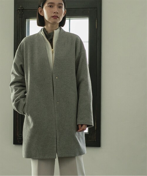 「OPAQUE.CLIP」 ノーカラーコート 36 グレー レディース_画像3