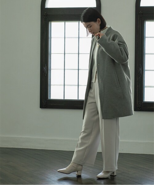 「OPAQUE.CLIP」 ノーカラーコート 36 グレー レディース_画像9