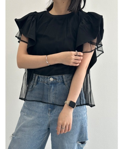tシャツ チュールフリルロゴTシャツ レディース fifth tシャツ チュールフリルTシャツ レディース : ZOZOTOWN