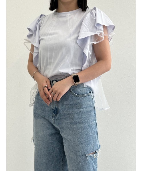 tシャツ サッシュフリルTシャツ レディース サッシュフリルTシャツ（2002508748） | GALLEST