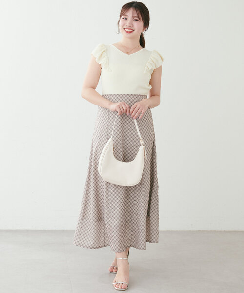 natural couture ワンピース 「canami」フリル袖ニット