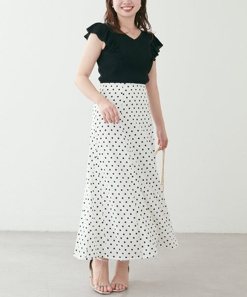 natural couture ワンピース 「canami」フリル袖ニット