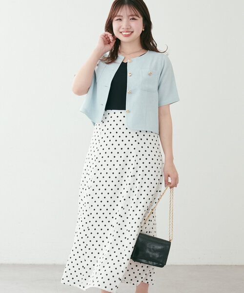 natural couture ワンピース 「canami」フリル袖ニット