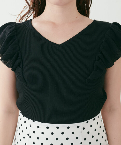 natural couture ワンピース 「canami」フリル袖ニット