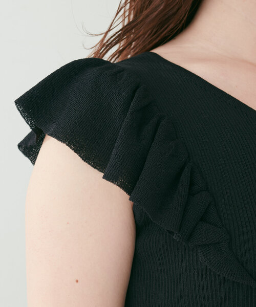ナチュラルクチュール　フリル袖ニットワンピース　ワンピース　canami natural couture/【natural couture】【canami】フリル袖ニット