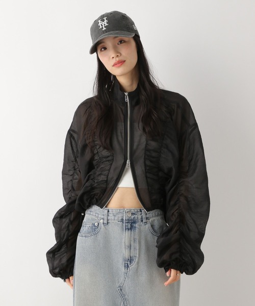 m , i , d , ❤︎ シャーリングヘムシアーブルゾン Heather（ヘザー） ブルゾン アウター シャーリングシアーブルゾン