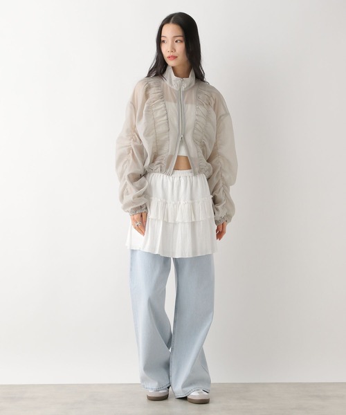 m , i , d , ❤︎ シャーリングヘムシアーブルゾン Heather（ヘザー） ブルゾン アウター シャーリングシアーブルゾン