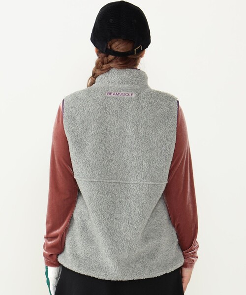 【美品】BEAMS GOLF レディース フーデイー ベスト Sサイズ BEAMS GOLF（ビームス ゴルフ） ベスト MEDIUM アイボリー レディース