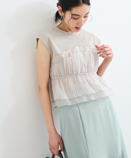 ビスチェレイヤードフレンチスリーブシャツ N. Natural Beauty Basic*｜ビスチェレイヤードフレンチスリーブ