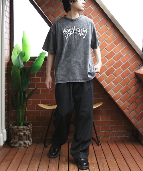8 tシャツ スノーウォッシュ加工刺繍Tシャツ メンズ レディース