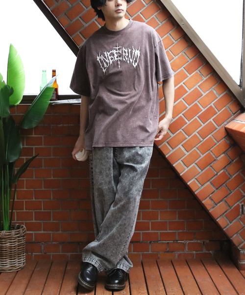 8 tシャツ スノーウォッシュ加工刺繍Tシャツ メンズ レディース