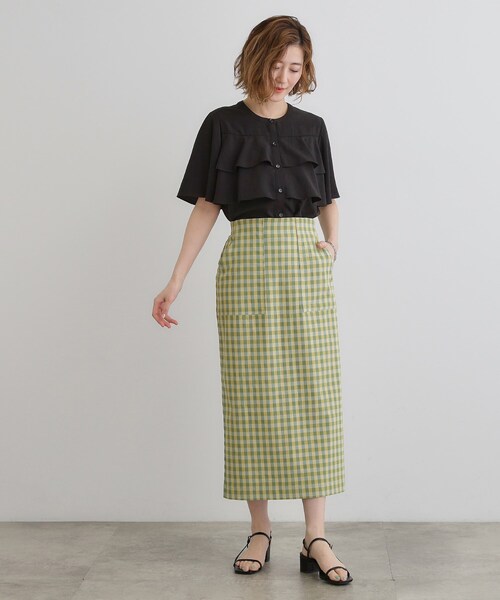 ★送料・関税込★GROVE★23FW DONA SKIRT★スカート★ フリルナロースカート（2002438224） | GROVE (Women