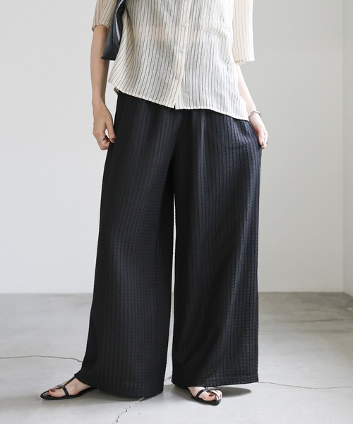 【MOCAのおかーたんページ】上質linen＊マチ仕立て楽ちんパンツＬ寸 select MOCA（セレクトモカ） パンツ エンブロイダリーイージーパンツ