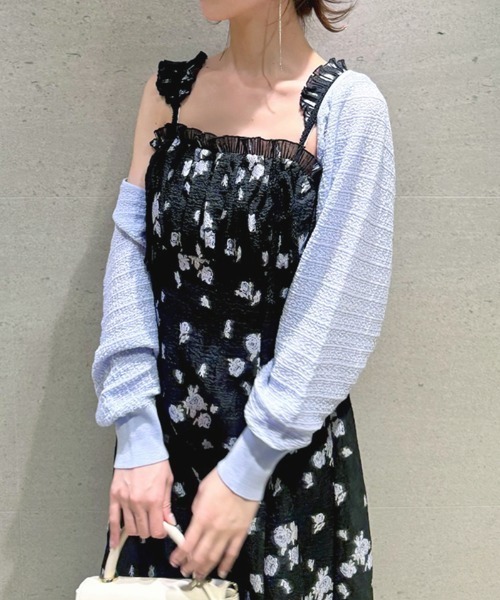 SNIDEL カーディガン バックドロストシアーボレロカーディガン