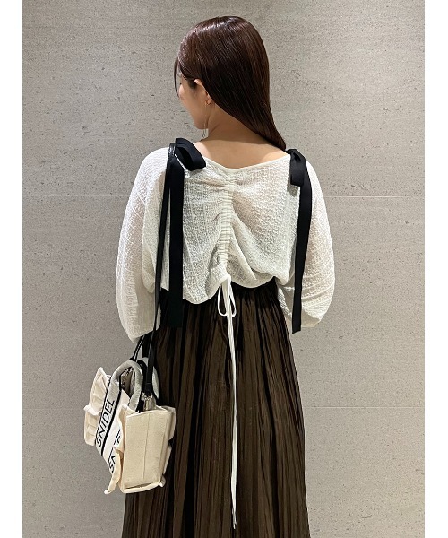 SNIDEL カーディガン バックドロストシアーボレロカーディガン