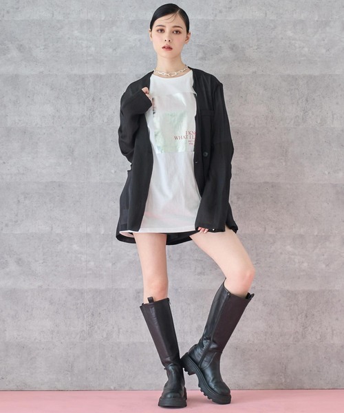 H ANARCHYSM for PLUSのノーカラージャケット ANAP ジャケット ノーカラージャケット ノーカラー ダブルボタン