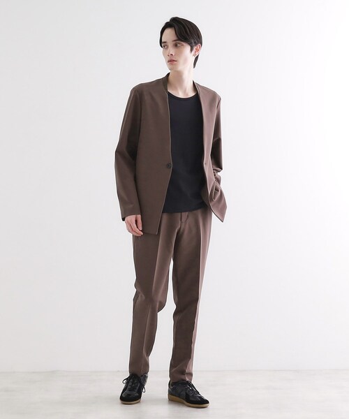 新品　tk.タケオキクチ 5分袖ノーカラーセットアップ tk.TAKEO KIKUCHI セットアップ 「WEB限定 マシンウォッシャブル