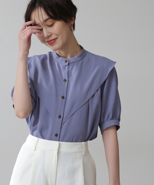 「N.（N. Natural Beauty Basic）」 半袖ブラウス MEDIUM ブルー レディース