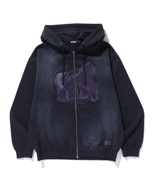 XLARGE パーカー SPRAY PROCESSED ZIP HOODED SWEATSHIRT メンズ
