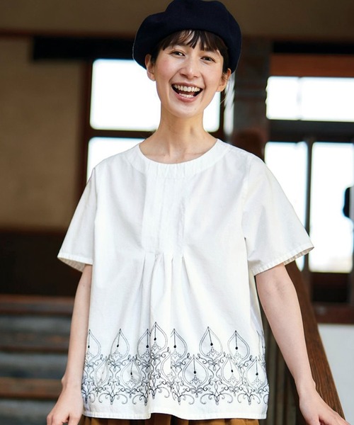 Sunny clouds 「Sunny clouds」 半袖ブラウス MEDIUM ホワイト