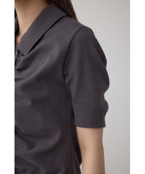 HONDA MOUSSYコラボ クロップドポロシャツ 長袖 ブラック HONDA | MOUSSY | MOUSSY