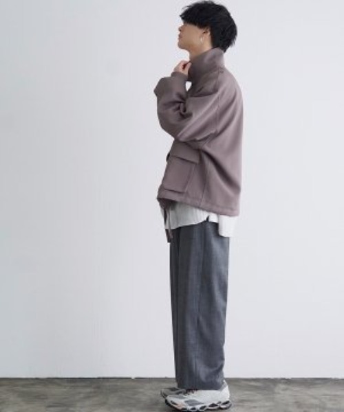 「LIDNM」 ジップアップブルゾン MEDIUM ベージュ メンズ_画像3