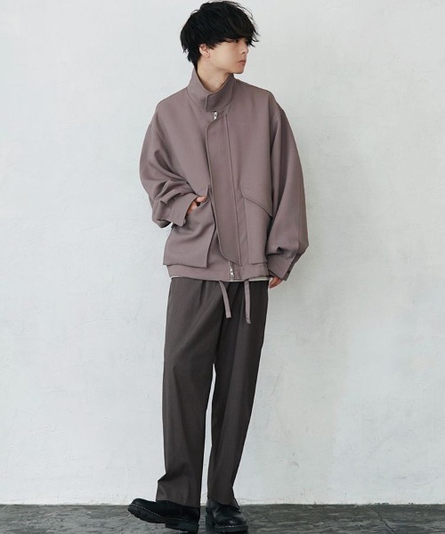 「LIDNM」 ジップアップブルゾン MEDIUM ベージュ メンズ_画像5