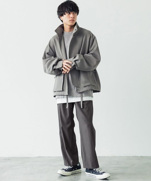 「LIDNM」 ジップアップブルゾン MEDIUM ベージュ メンズ_画像6