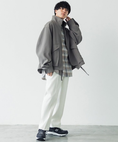 「LIDNM」 ジップアップブルゾン MEDIUM ベージュ メンズ_画像9