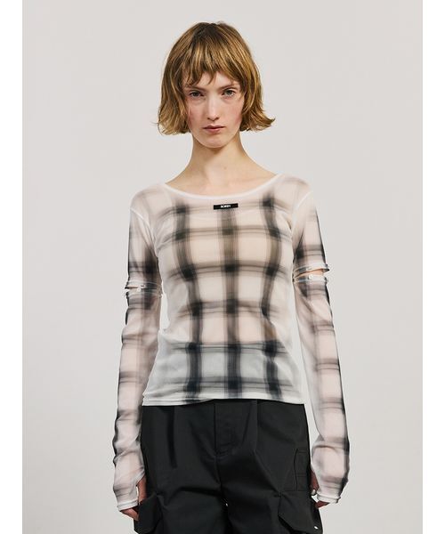 SORIN（ソリン） tシャツ Sheer Check 2Way Top/シアーチェック 2WAY