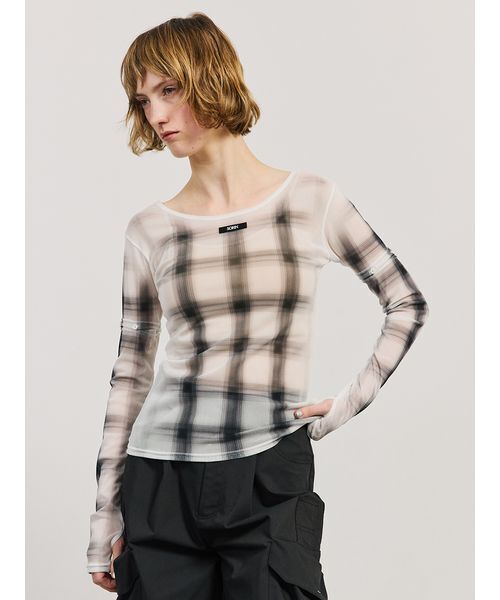 SORIN（ソリン） tシャツ Sheer Check 2Way Top/シアーチェック 2WAY