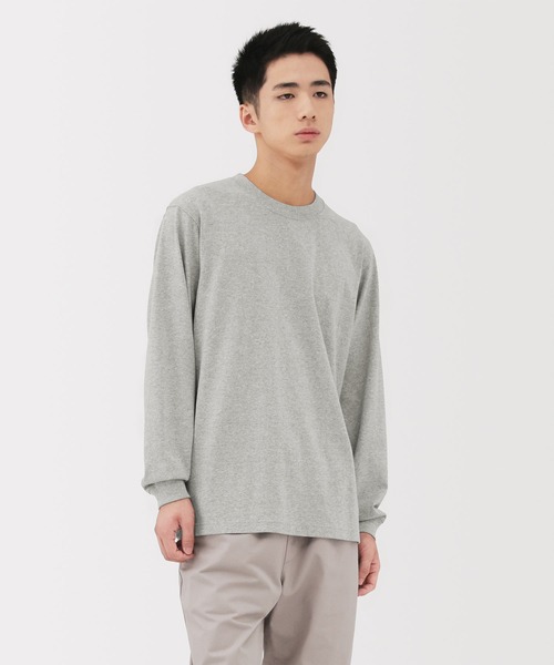 無印良品（MUJI） tシャツ 紳士 洗いざらし太番手クルーネック長袖T