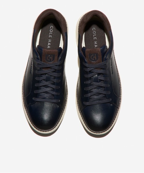 【美品】COLE HAAN レザー 本革 紺色26 グランドプロ トップスピン COLE HAAN（コールハーン） スニーカー グランドプロ トップスピン