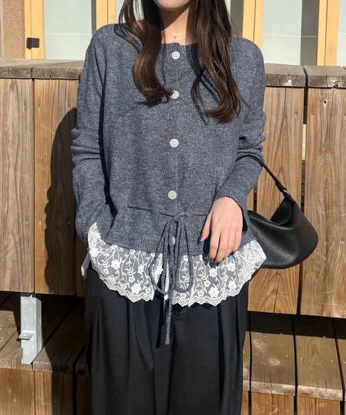 新品 裾レースカーディガン natural couture｜裾レースカーディガン | Rakuten Fashion(楽天